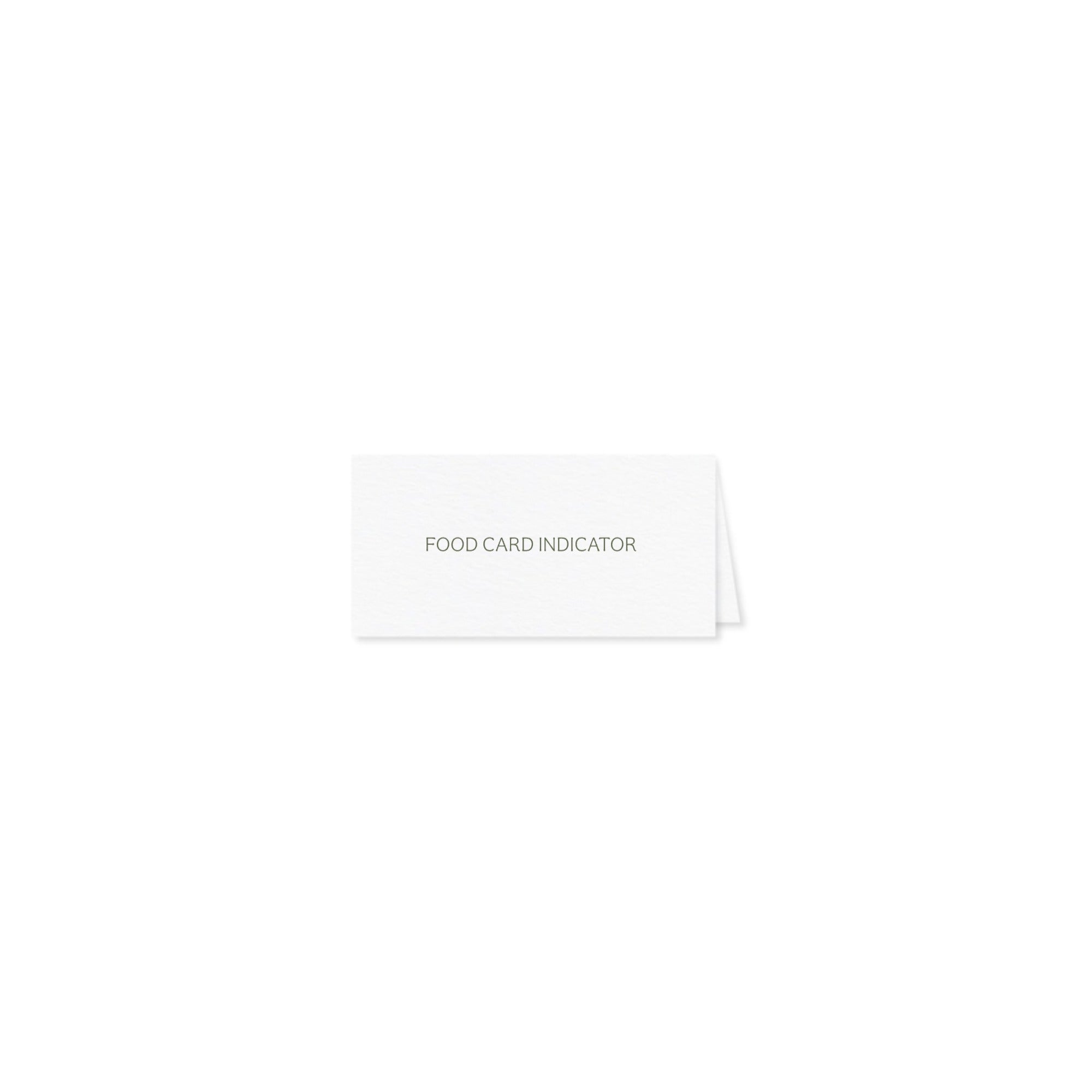 TENTED FOOD INDICATOR CARD