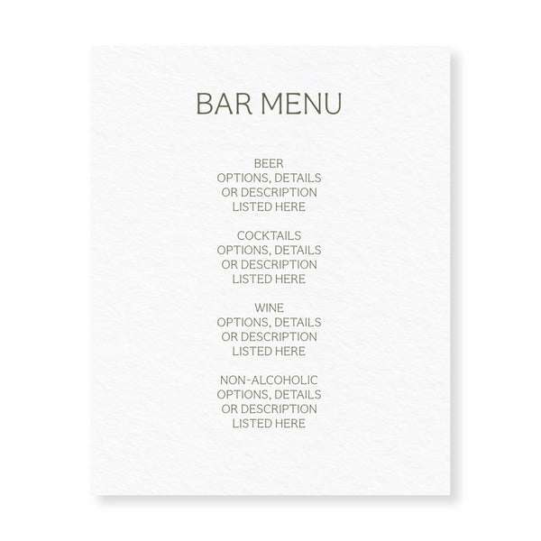 BAR MENU 8X10 VERTICAL