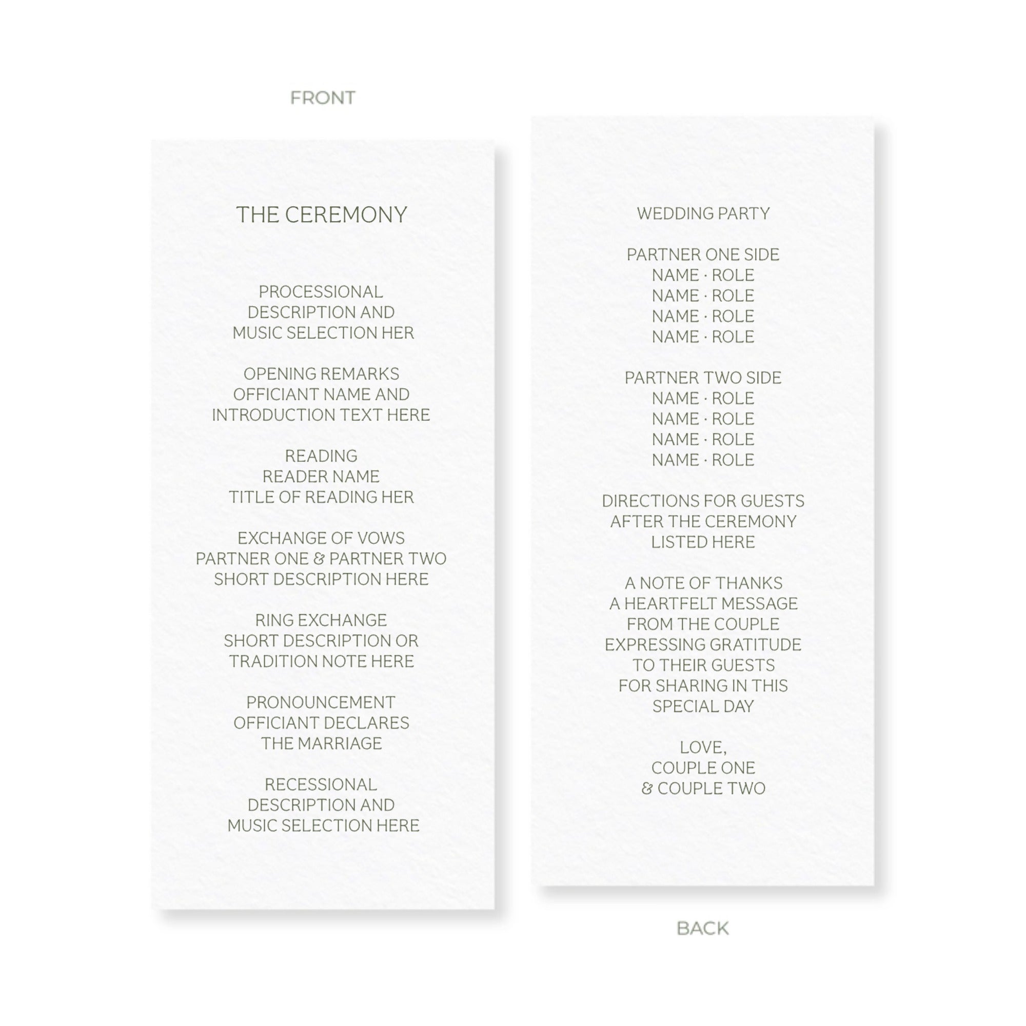 CEREMONY PROGRAM 4X9